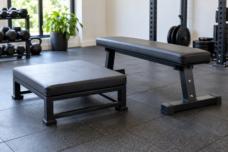 Een laag platform naast een hogere trainingsbank